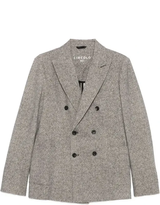 Double-breasted Herringbone Blazer