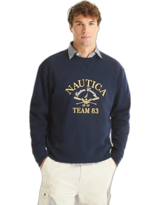 Fleece Crewneck Sweatshirt - Relaxed Fit, Ribbed Cuffs And Hem