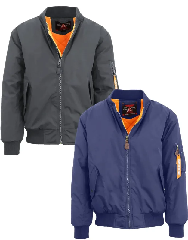 Heavyweight Ma-1 Bomber Flight Jacket - 2 Pack