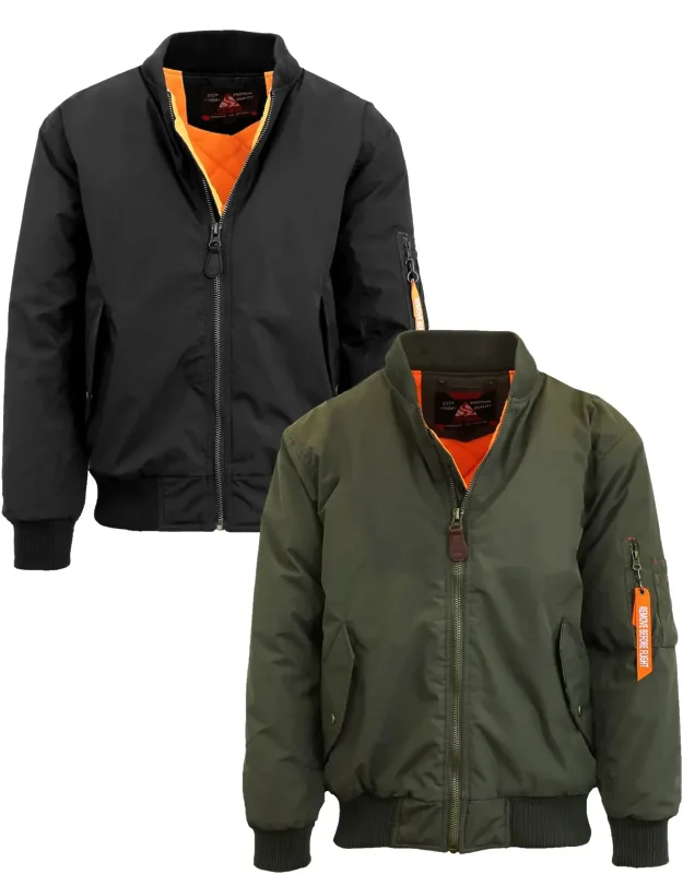 Heavyweight Ma-1 Bomber Flight Jacket - 2 Pack