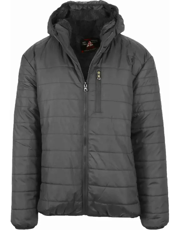Sherpa Lined Hooded Puffer Jacket