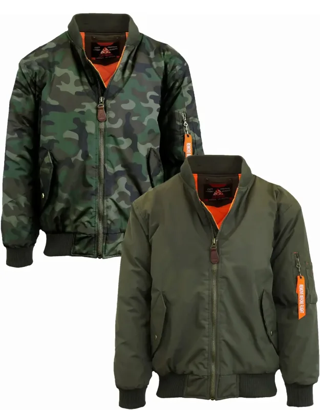 Heavyweight Ma-1 Bomber Flight Jacket - 2 Pack