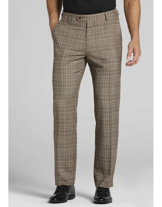 Reserve Collection Tailored Fit Plaid Italian Wool Dress Pants