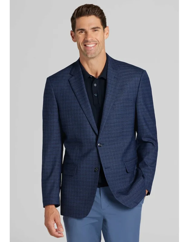 Traditional Fit Comfort Stretch Plaid Sportcoat