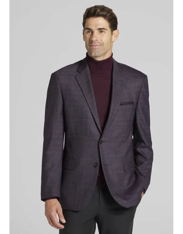 Traditional Fit Comfort Stretch Plaid Sportcoat