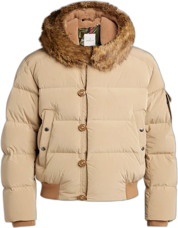 Luynes Shearling-hood Quilted Down Jacket
