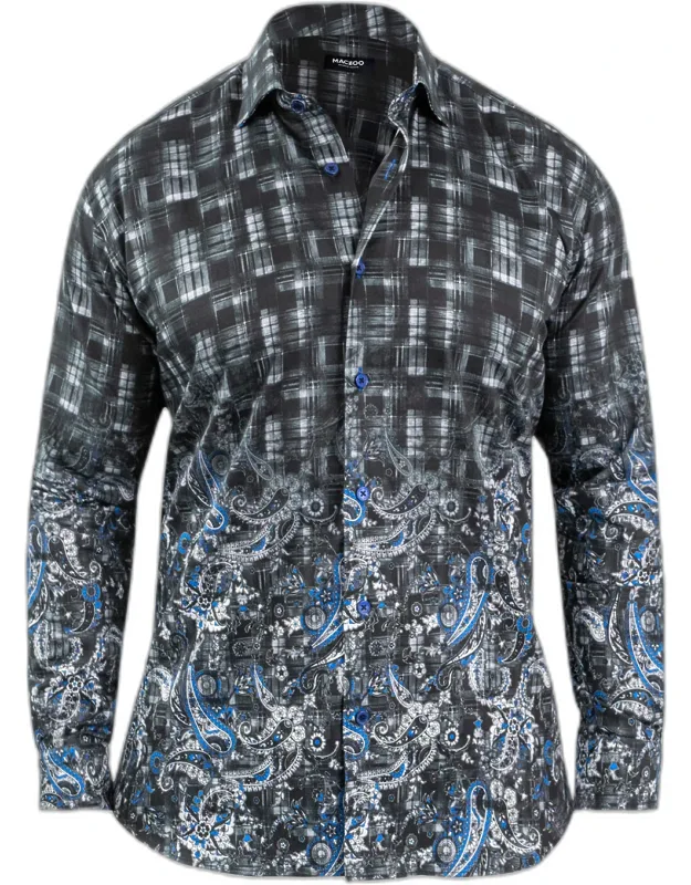 Fibonacci Cotton Check And Paisley Dress Shirt