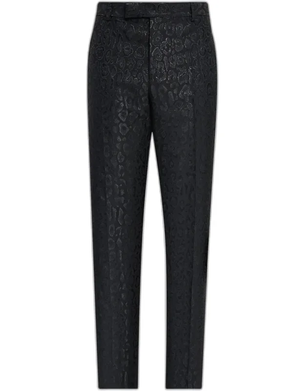 Leopard Jacquard Formal Pants