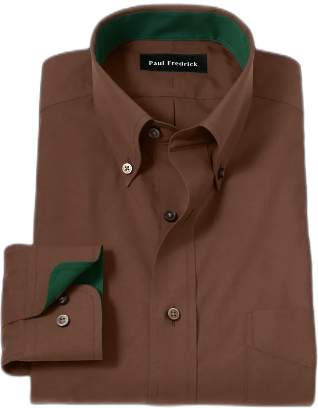 Slim Fit Non-iron Cotton Dress Shirt With Contrast Trim