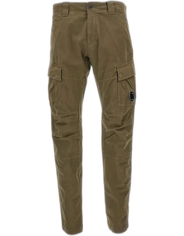 Cargo Pants With Large Pockets And Front Zip Closure