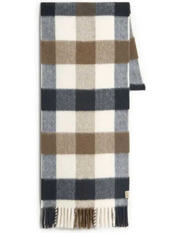 Checked Wool Scarf