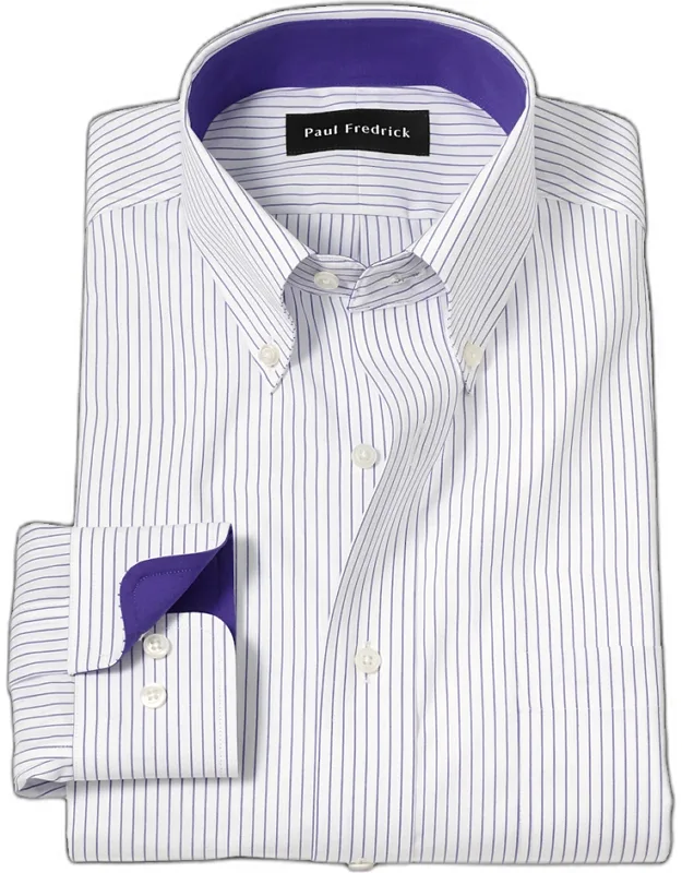 Tailored Fit Non-iron Cotton Stripe Dress Shirt