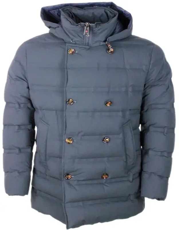 Kired Coat Double-breasted Down Jacket, Detachable Hood