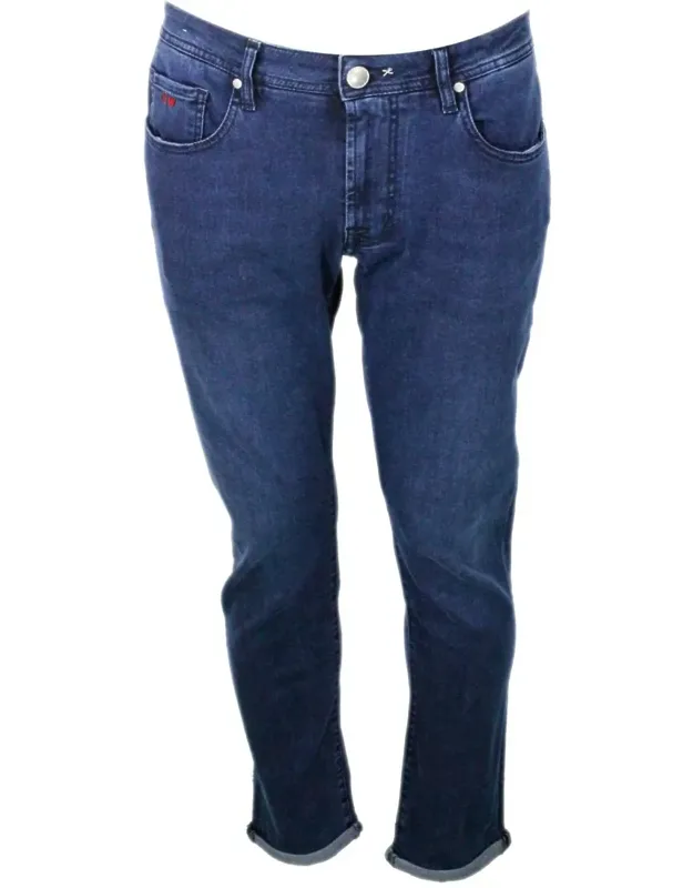 Trousers - Soft 5-pocket Stretch Selvedge Denim, Matching Sartorial Stitching