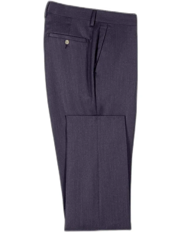 Wool Flannel Solid Flat Front Pants