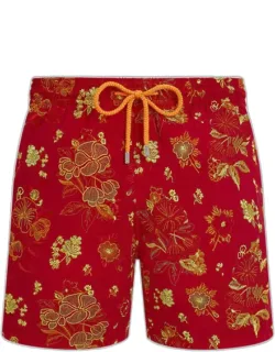 Swim Shorts With Embroidered Flowers - Limited Edition