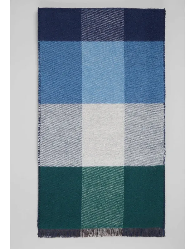 Doubled Faced Check To Solid Scarf