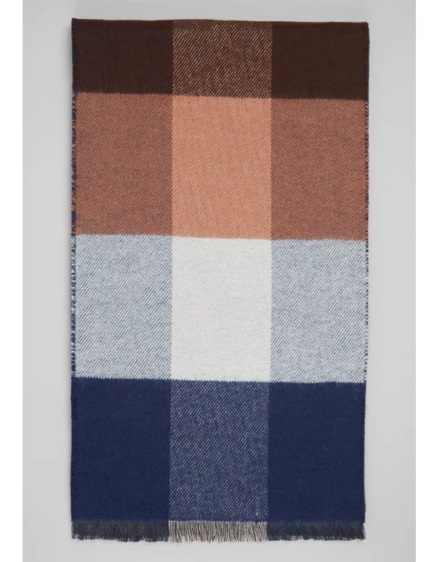 Doubled Faced Check To Solid Scarf