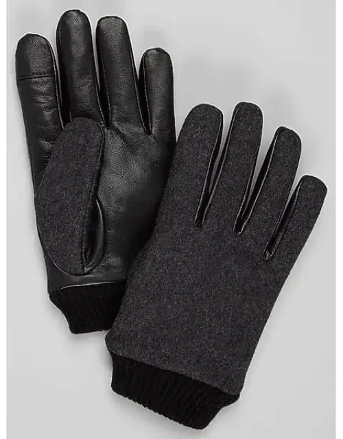 Leather & Wool Flannel Gloves