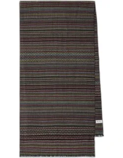 'signature Stripe' Geo Wool-silk Scarf