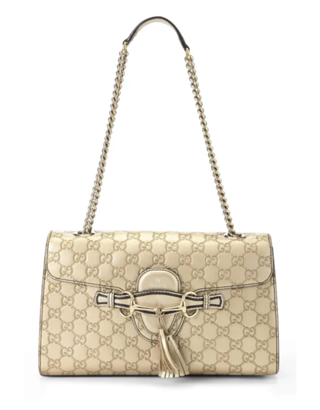 Gold Leather Chain Shoulder Bag