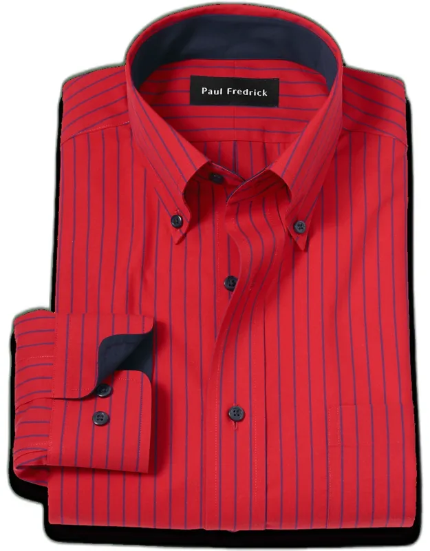 Tailored Fit Non-iron Cotton Stripe Dress Shirt