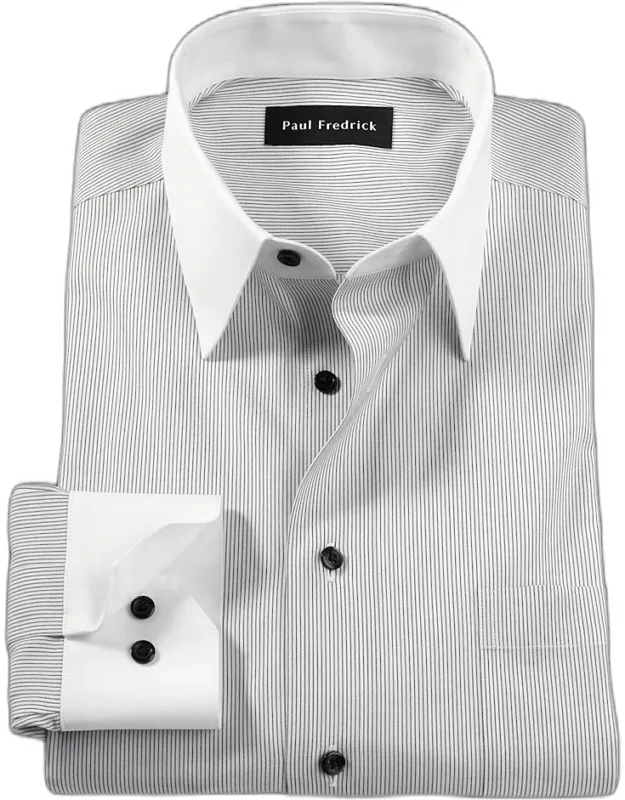 Tailored Fit Comfort Stretch Non-iron Stripe Dress Shirt