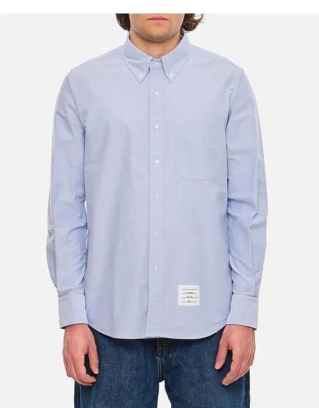 Oxford Shirt - Long-sleeve, Front Button Closure, Point Collar
