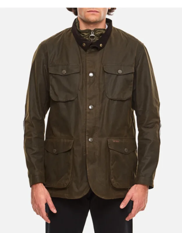 Ogston Wax Jacket With Corduroy Lining And Windbreaker Flap