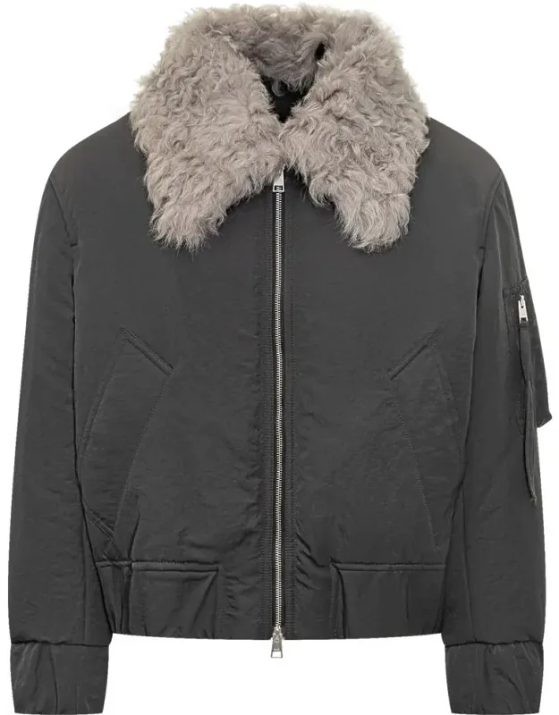 Bomber Jacket With Shearling Collar