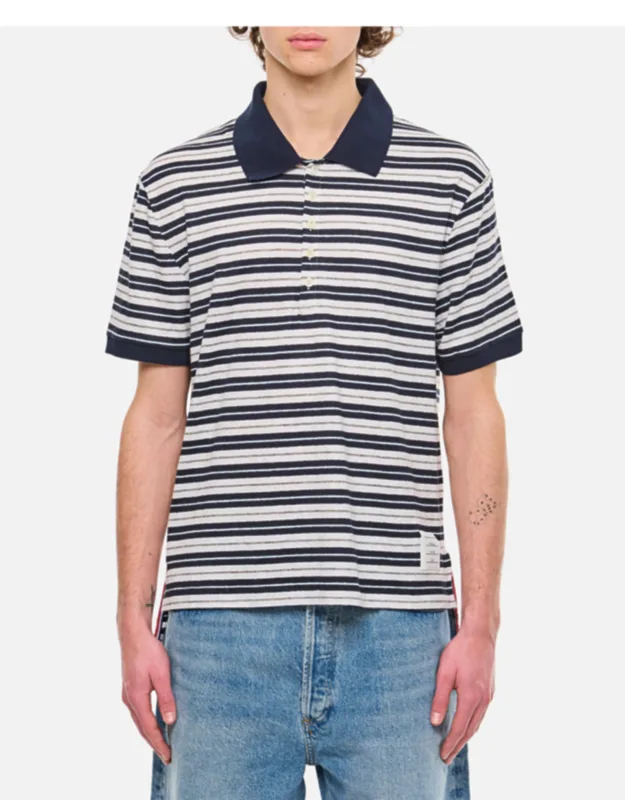 Striped Linen Polo Shirt