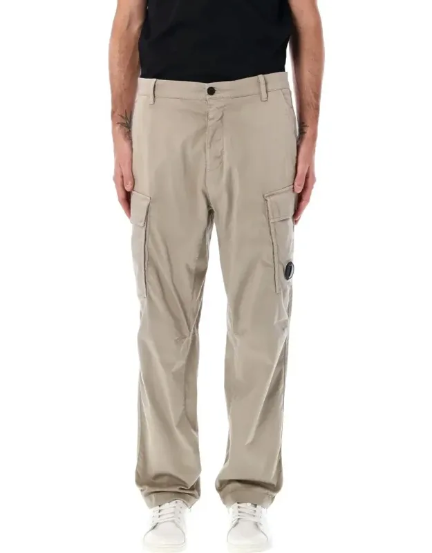 Stretch Sateen Loose Cargo Pants