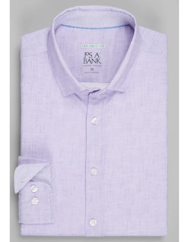 Traveler Collection Tailored Fit Crosshatch Hybrid Casual Shirt