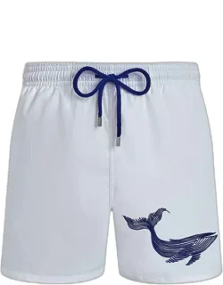 Swim Shorts With Embroidered Whale