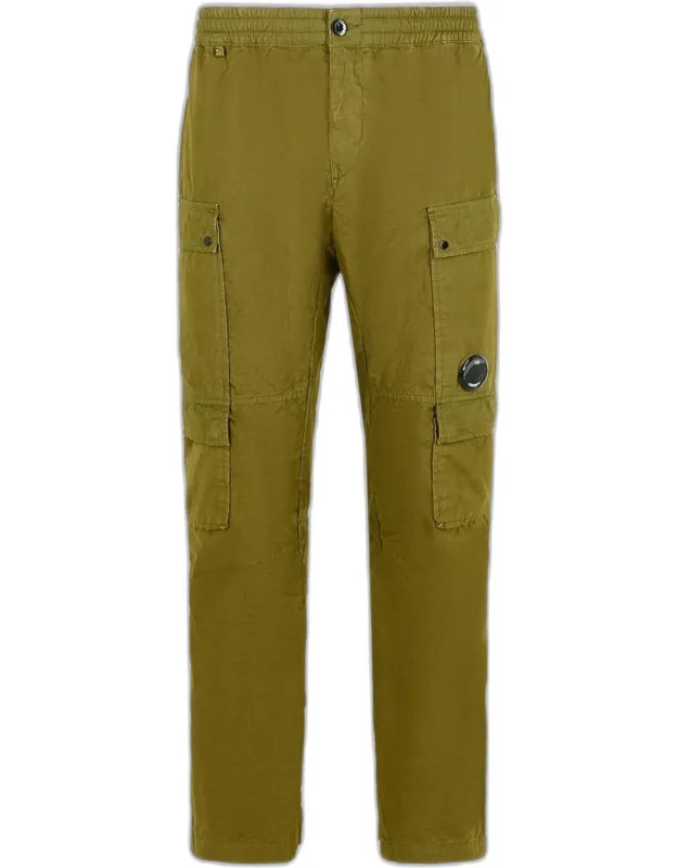 Cargo Pants With Elastic Waistband And 'lens' Application