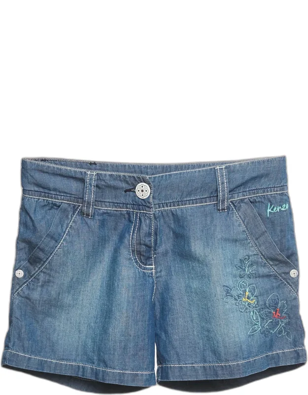 Floral Embroidered Denim Shorts