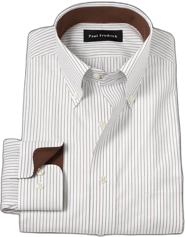 Slim Fit Non-iron Cotton Stripe Dress Shirt