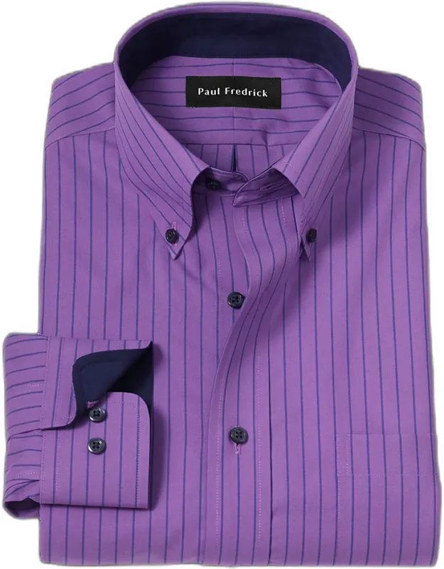 Tailored Fit Non-iron Cotton Stripe Dress Shirt