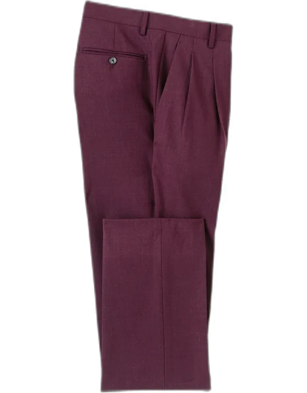 Wool Stretch Bengaline Pleated Pants