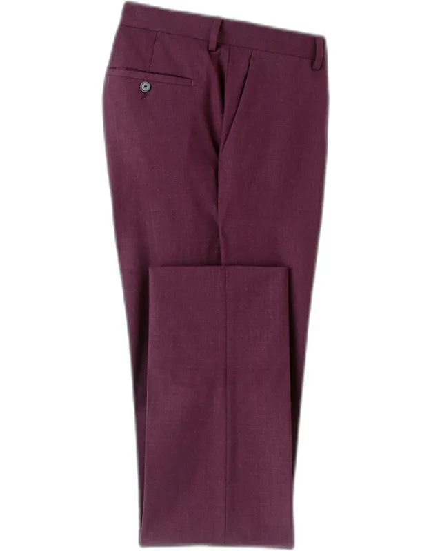 Wool Stretch Bengaline Flat Front Suit Pants