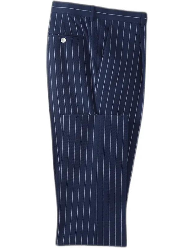 Cotton Stretch Pinstripe Seersucker Suit Pants