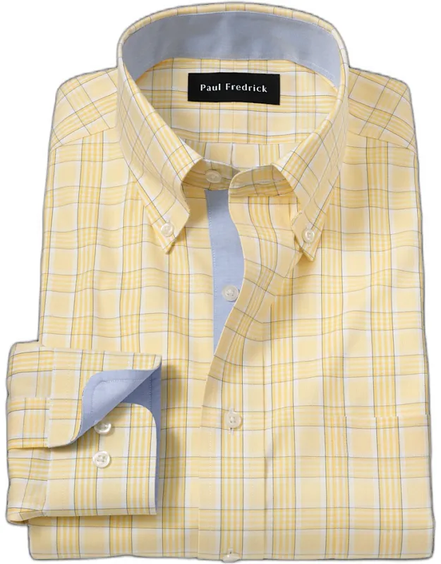 Tailored Fit Comfort Stretch Non-iron Check Dress Shirt