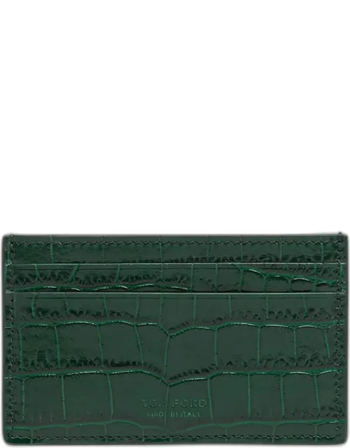 Exotic Line Croc-embossed Leather Card Case