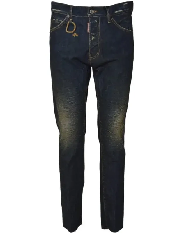 Slim-fit Denim Jeans With Distressed Details