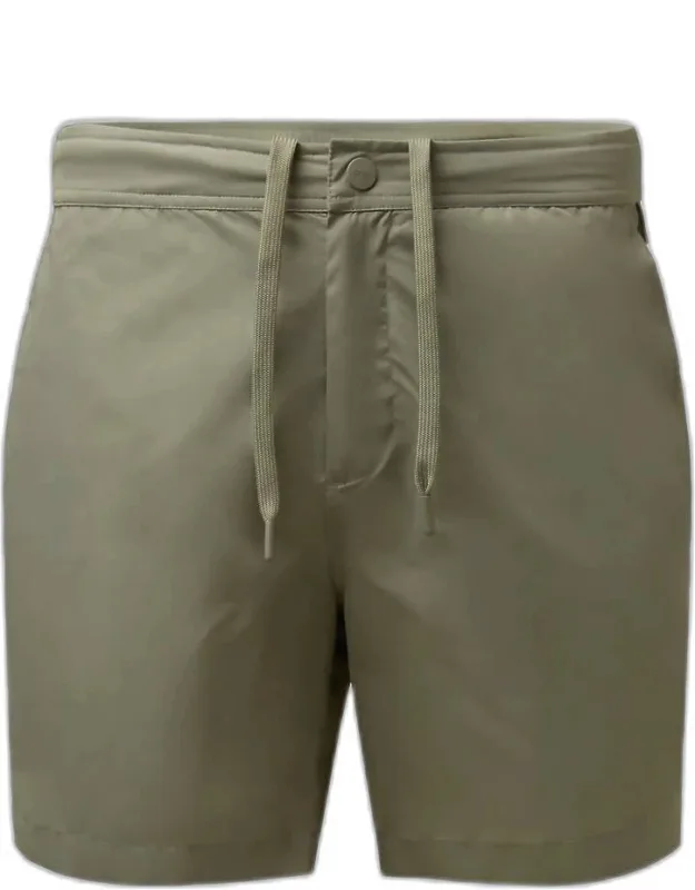 Elastic Snap Front Swim Trunks