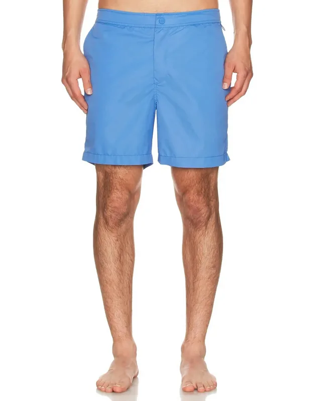 Elastic Snap Front Swim Trunks