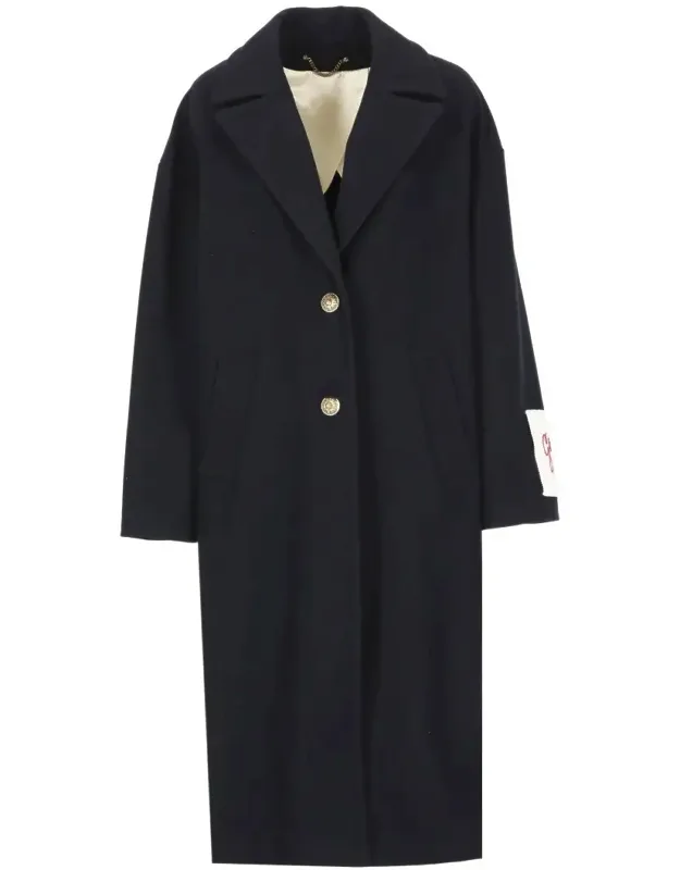 Bertina Coat - Virgin Wool, Peak Lapel Collar