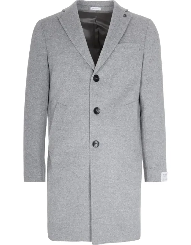 Light Grey Single-breasted Virgin Wool Coat