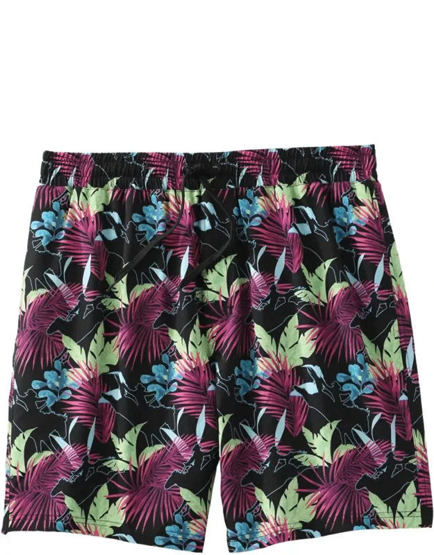 Floral Print Swim Trunks