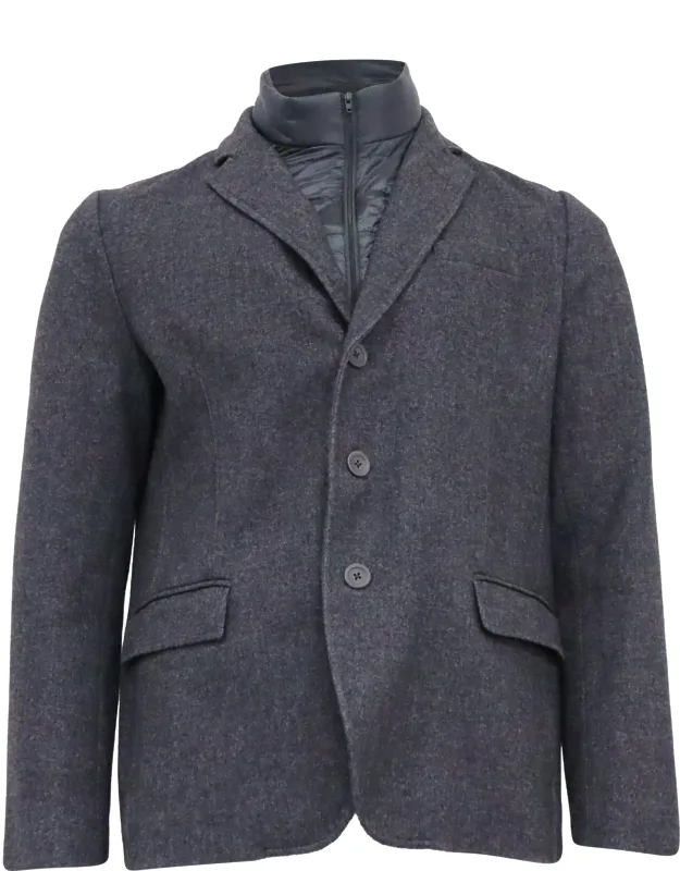 Blazer With Removable Quilted Shell Gilet In Cashmere